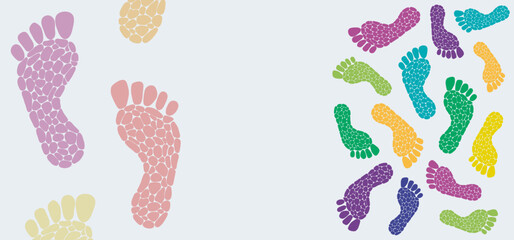 Footprints of human, footprints tracking path, human traces