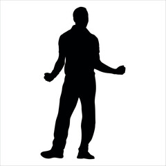 Black Cricket player silhouette vector illustration