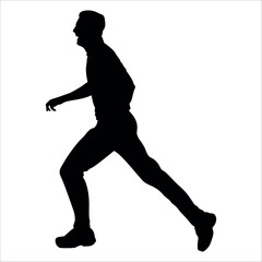 Black Cricket player silhouette vector illustration