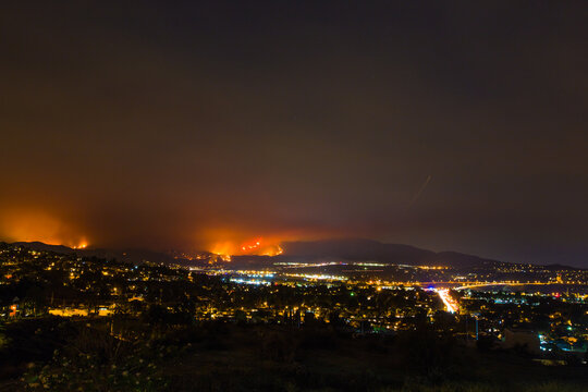 California wild fires in the mountains and hills of the Los Angeles County.