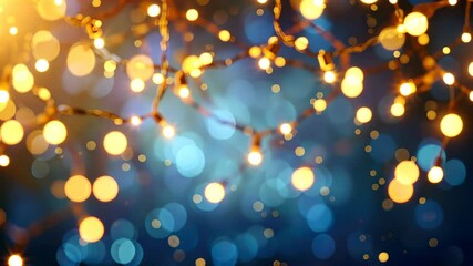 A background adorned with a chain of lights and bokeh sets the mood for festive party invitations. Ai Generated
