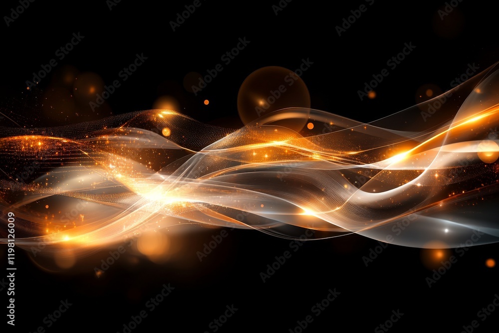 Aufkleber Abstract wave patterns of light and energy creating a dynamic visual display in dark space