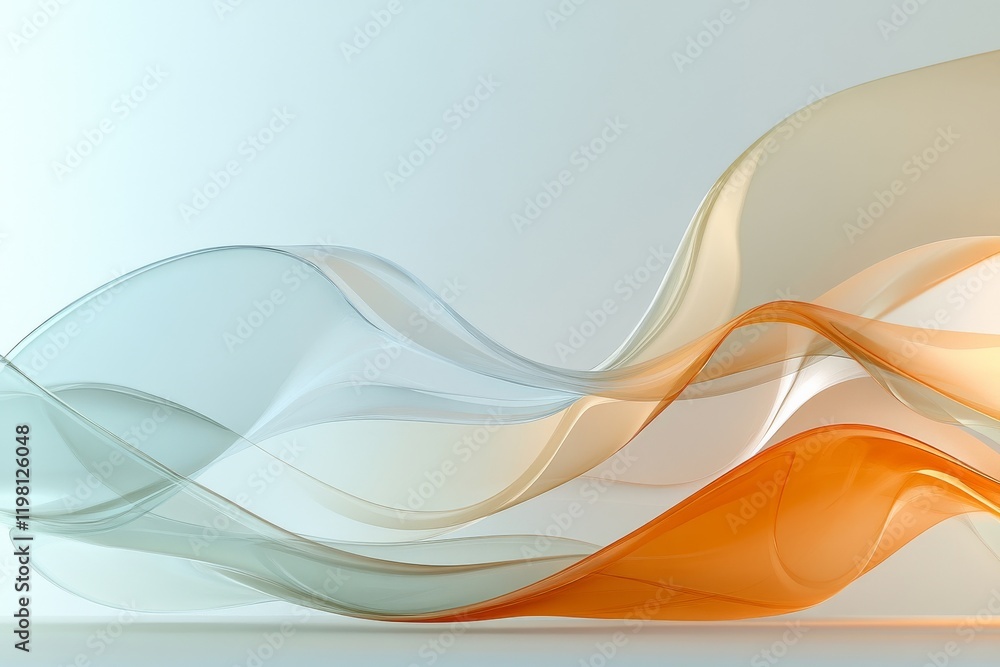 Poster abstract wavy patterns in soft colors create a calming effect in a modern setting
