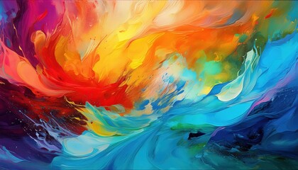Vibrant and Textured Abstract Artwork Exploring a Colorful Grunge Palette with Bold Hues and Layered Patterns, Crafted in