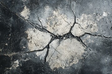 Obraz premium Cracked asphalt texture. Dark and light gray tones.