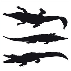 Animal Crocodile Black Silhouette vector illustration