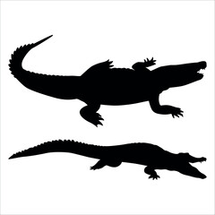 Animal Crocodile Black Silhouette vector illustration