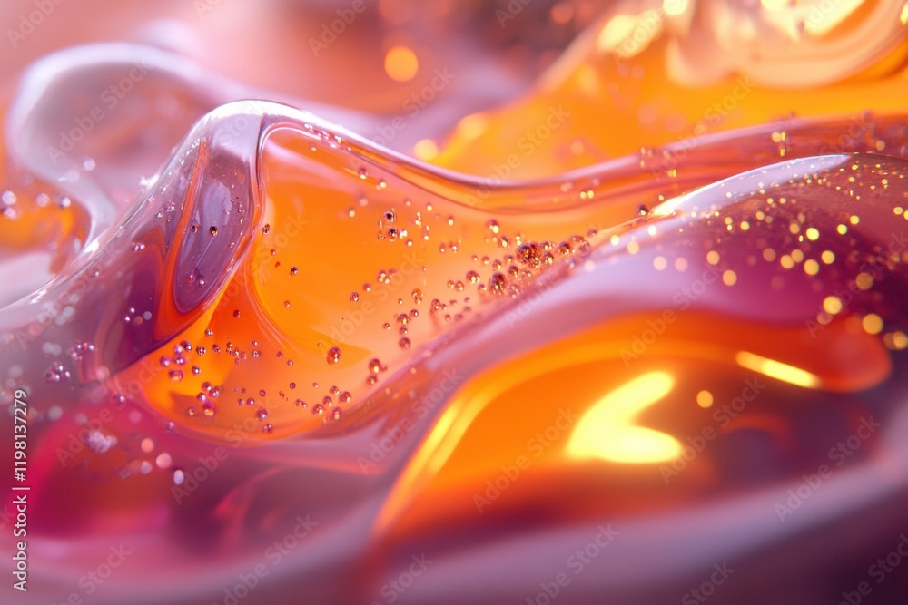 Poster 3d render showcasing the intricate structures and colors of microbes in a fluid environment. generat