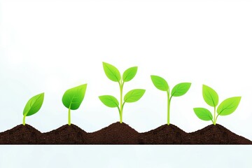 Row of green plants growing in the dirt