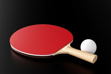 Red paddle with a white ball on it