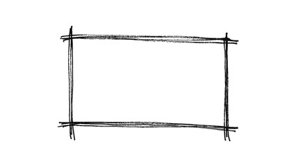 Obraz premium Hand-drawn outlined rectangle frame, Vector doodle marker or crayon drawing, Doodle highlighting design elements.