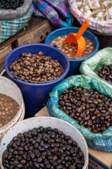 Olives for sale at market in in the Blue City, Chefchaouen, Morocco