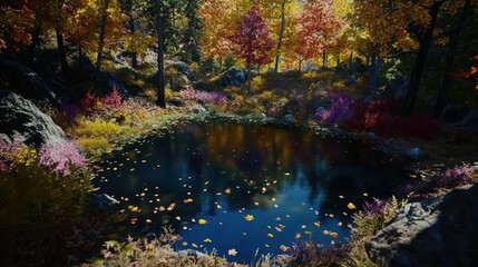 Autumnal Pond in the Forest