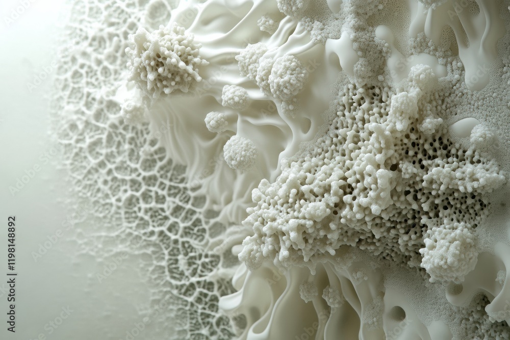 Poster dense microbial layer showcasing intricate structures and formations under natural conditions in a l