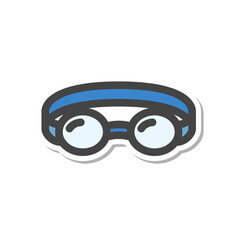 ステッカー風スポーツ関連の単品アイコン　ゴーグル