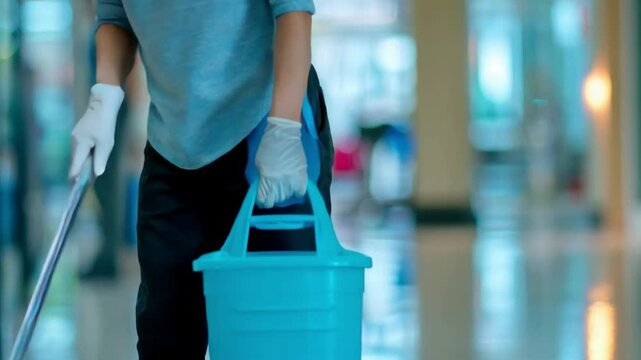 Video of cleaners in an office building. Ideal for cleaning company presentations, cleaning products commercials, cleaning training videos.
