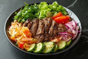 Salad doner plate with greens