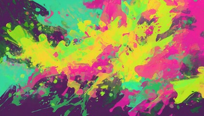 Vibrant and Camouflaged Abstract Artwork Colorful Splash Effect Combining Splatter Technique and Camouflage on a Dynamic Backdrop, Showcased on ,