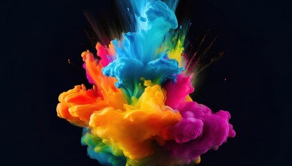 Vibrant Tosca Rainbow Smoke Explosion A Motion of Colorful Fume Powder Splash at3 on September st,