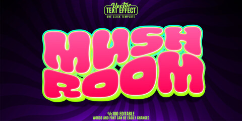 Mushroom editable text effect, customizable trippy and psychedelic 3d font style