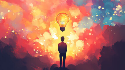 Critical thinking skills - reasoning, problem solving, evaluating, decision making, analyzing on colorful background. stock photo. Firebloom. Illustration