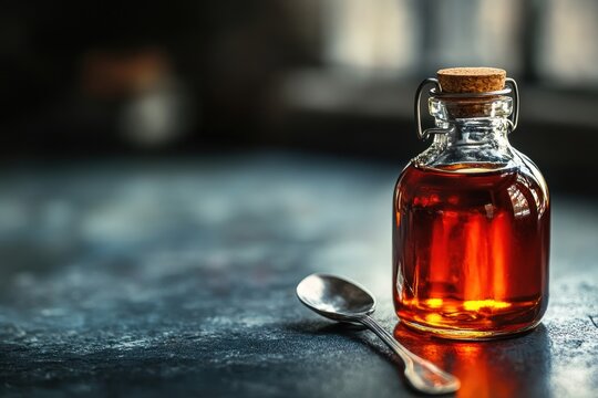 a container and utensil for cough medicine