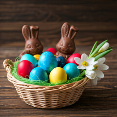easter bunny and eggs