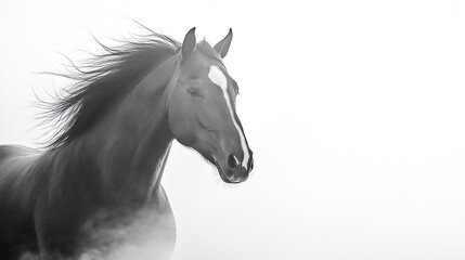 A horse is running through the air
