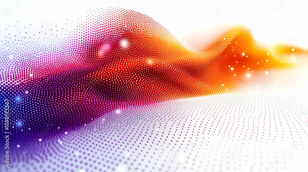 Aufkleber vibrant abstract wave background with glowing particles and dynamic motion