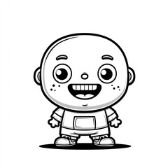 Adorable Happy Baby Boy Cartoon Illustration