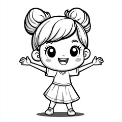Adorable Happy Little Girl: A Cute and Cheerful Child's Illustration