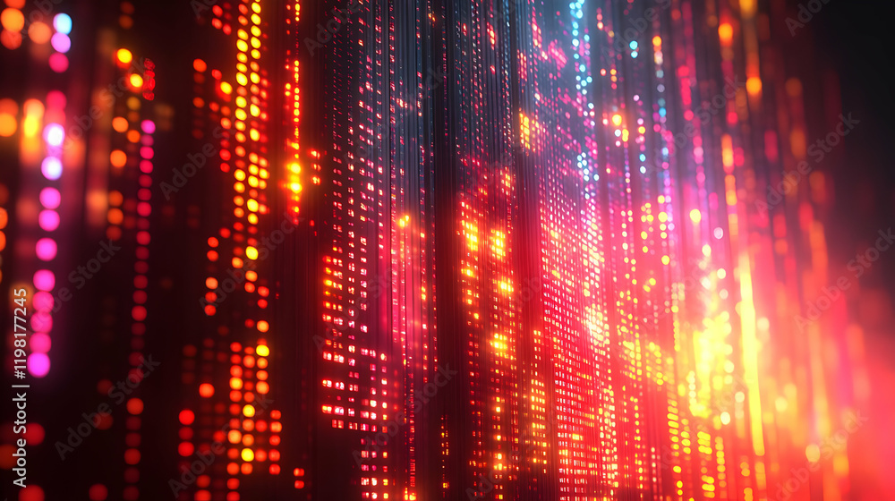 Poster vibrant abstract digital background with glowing data streams and energetic motion