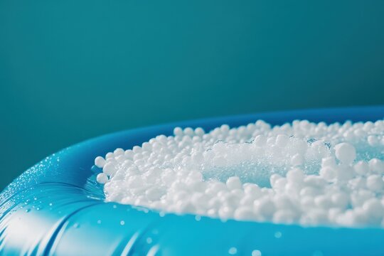 Chlorine tablets beside a blow up pool