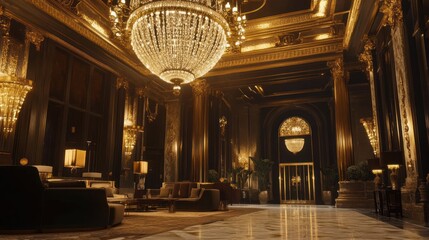Obraz premium Opulent Grand Hotel Lobby Interior Design