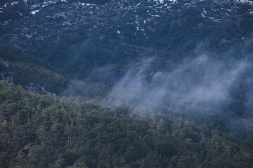 Clouds over the majestic mountain