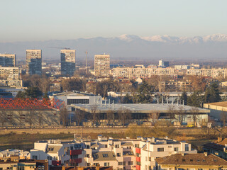 Sunset view of Plovdiv city from Nebet Tepe hill, Bulgaria