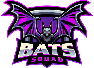 Bats squad esport mascot logo design