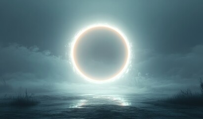 Minimal White Background Ethereal Portal Luxury Display Abstract Cosmetic Advertising Design Space