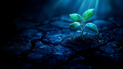 A Seedling's Courage: Thriving Against All Odds. A captivating image of resilience and hope in the face of adversity.
