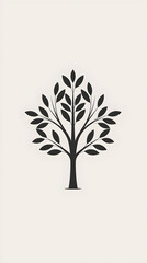 Elegant Abstract Tree Logo Mark Representing Growth and Nature in a Minimalistic Design