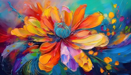 Vibrant Abstract Art Colorful Swirls and Strokes Create a Kaleidoscope of Emotions in This Stunning...