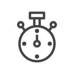 線画スポーツ関連の単品アイコン　ストップウォッチ
