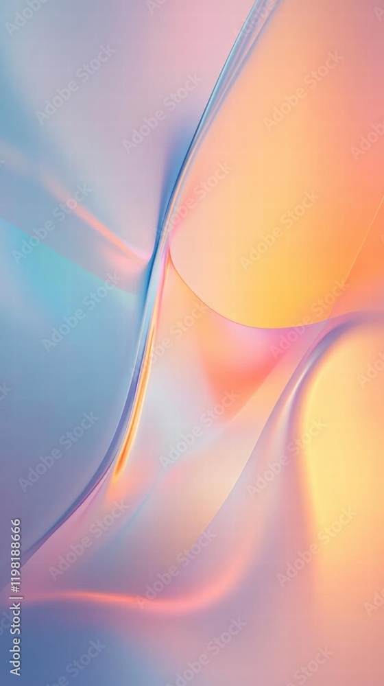 Poster abstract gradient background with soft curves and pastel colors