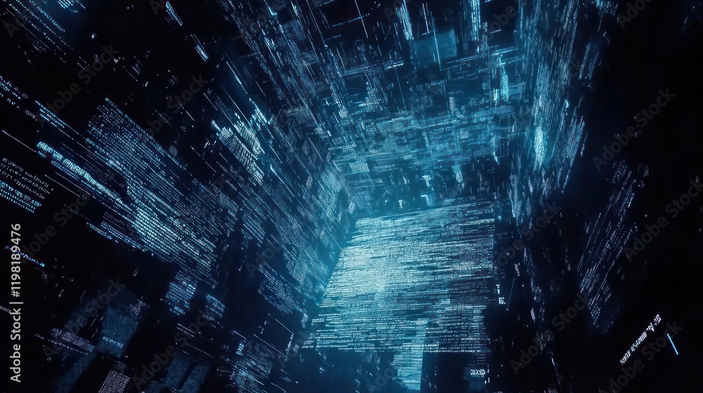 Poster digital data stream: a visualization of the vastness of information in the digital age