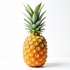 Fototapeta premium Ripe tropical pineapple on white background