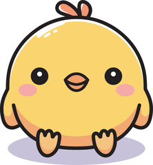 Cute chick cartoon character illustration