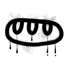 Bread with black spray paint graffiti © anakcikal978