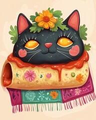 Vegetarian enchiladas topped with a rich tomato sauce, melted cheese, and fresh cilantro, styled with colorful napkins,