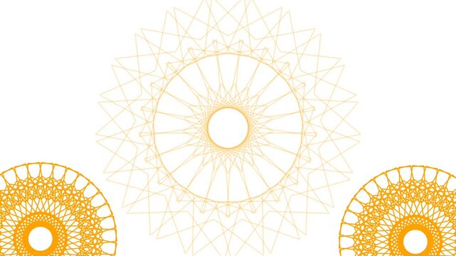 Mandala art with gold color isolated on white background.Vintage decorative pattern.Video animation. 