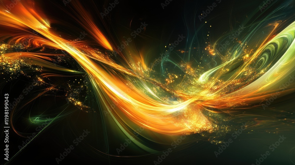 Poster a clean abstract digital design with glowing nodes and light trails, with space for future custom te